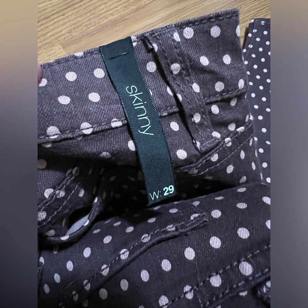 NWT ELSE (MACY'S) WOMEN'S PINK POLKA DOT SKINNY ANKLE JEANS SZ 29​​ - Picture 6 of 7